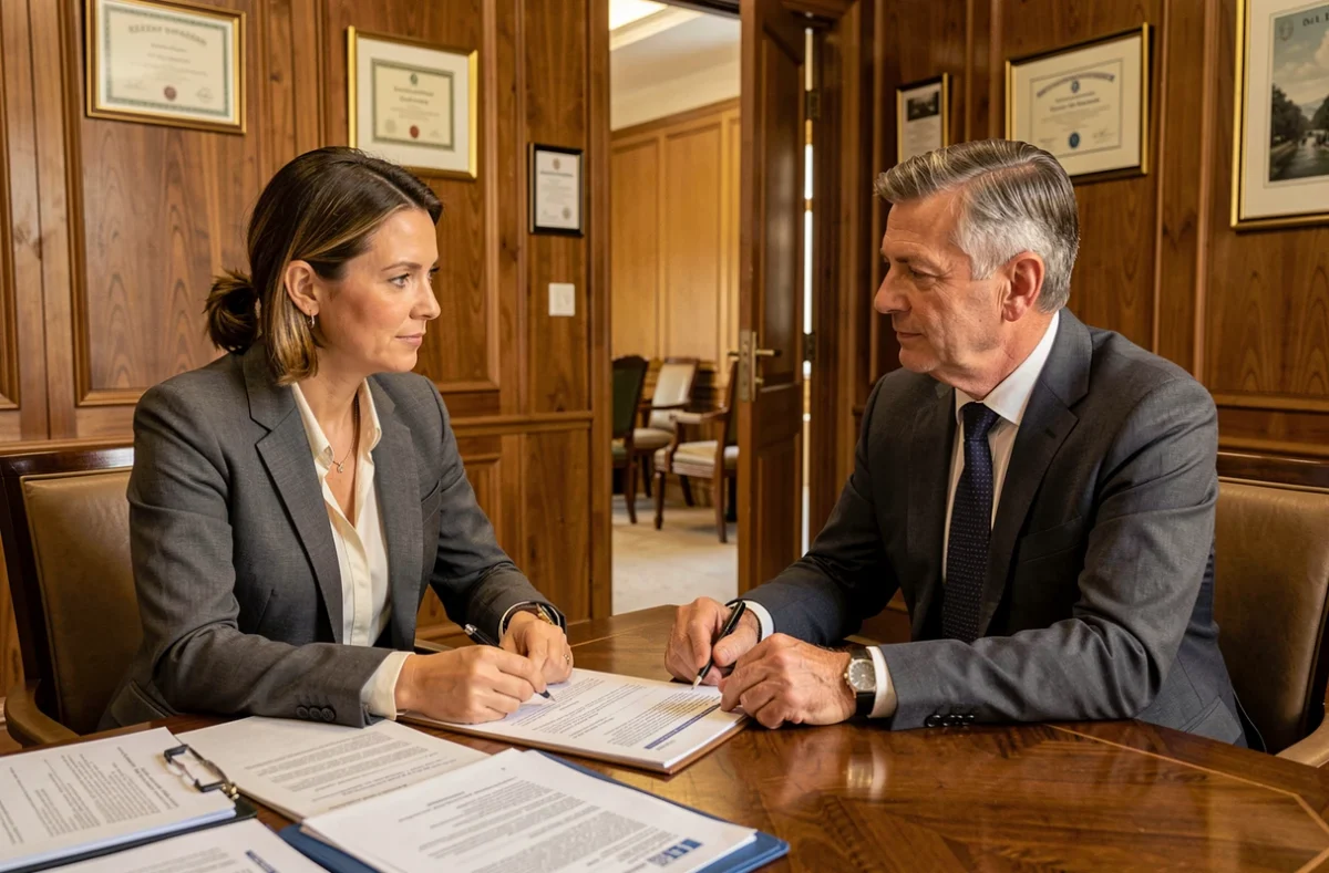 Réunion de conseil pour les démarches de domiciliation d'entreprise en Seine-et-Marne dans un bureau administratif