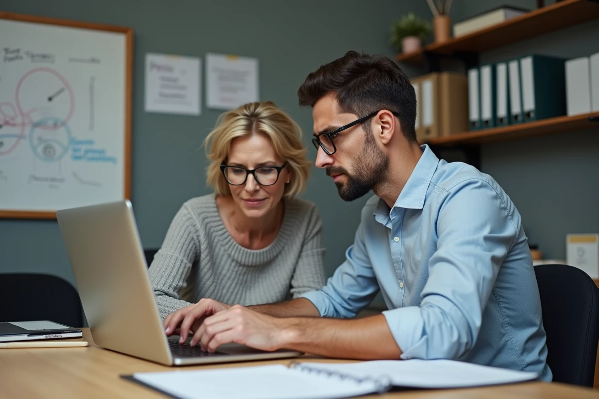 Équipe RH collaborant pour gérer une interruption de service du logiciel Deskre
