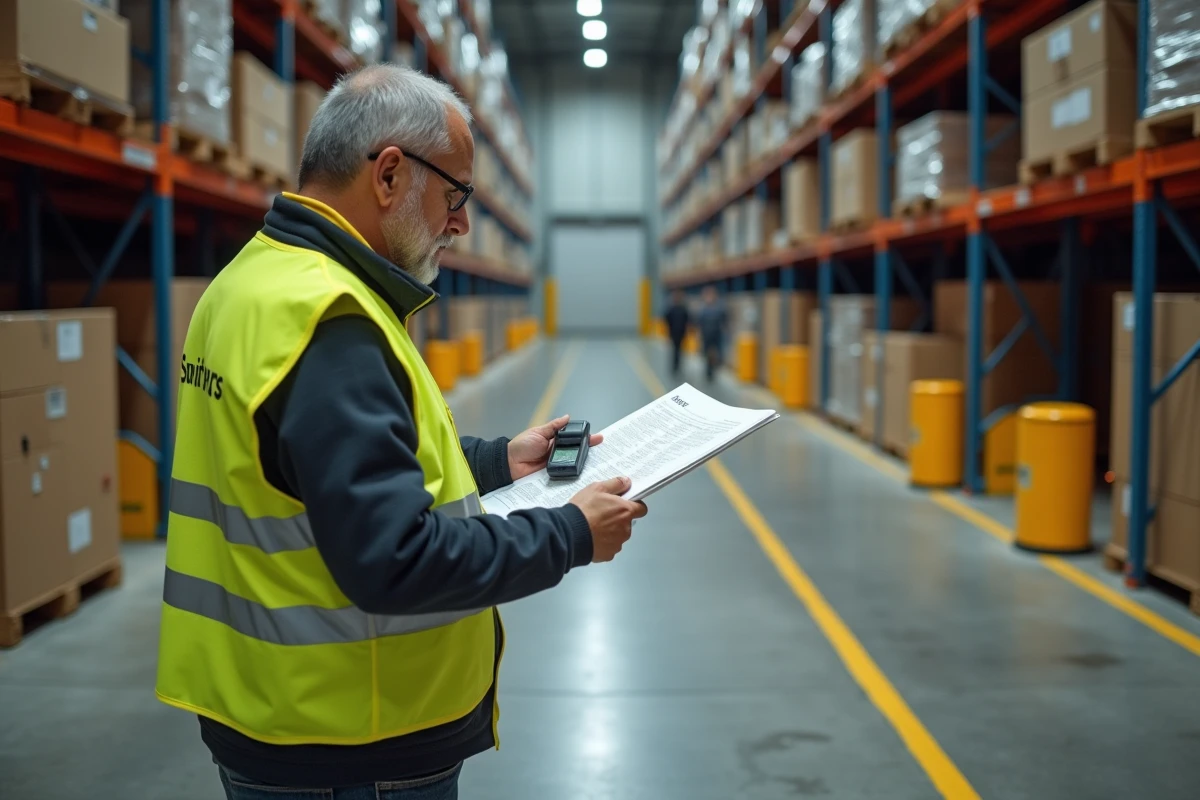 Magasinier confronté à une erreur de scan sur un bon de livraison MSC dans un entrepôt logistique