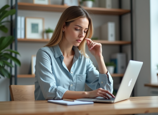 Marque sponsorisée : facilement choisir la meilleure pour vous ! Femme en bureau analysant deux produits côte à côte