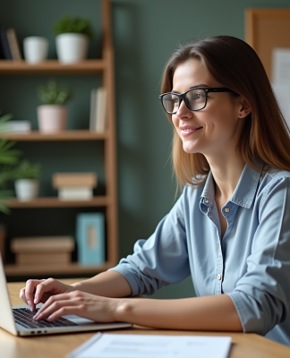 Rédaction de requêtes : apprendre à les rédiger efficacement Femme au bureau travaillant sur son ordinateur portable