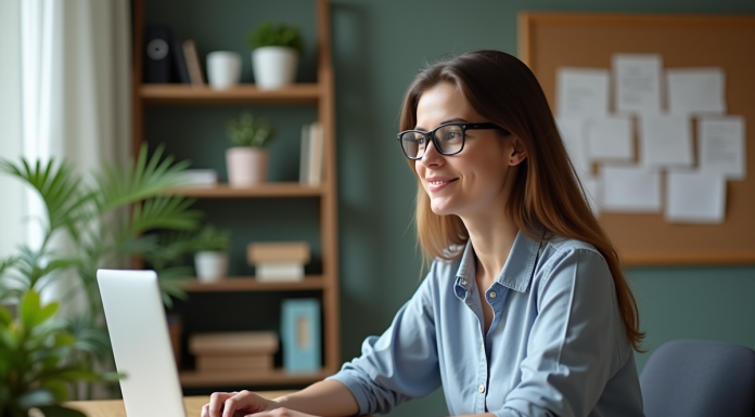 Rédaction de requêtes : apprendre à les rédiger efficacement Femme au bureau travaillant sur son ordinateur portable