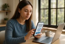 Les nouvelles attentes des assurés face à la digitalisation des services Jeune femme utilisant un smartphone pour une réclamation d'assurance