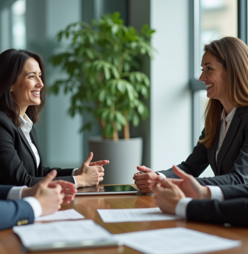 Groupe de professionnels en réunion dans un bureau moderne