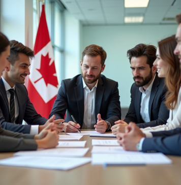 LACC au Canada : tout savoir sur cette loi canadienne Groupe de professionnels dans un bureau moderne au Canada