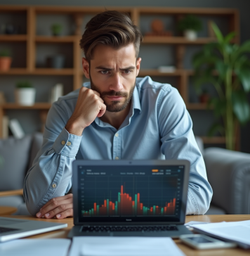 Impôts et gains en crypto : faut-il payer des taxes sur les plus-values non réalisées ? Homme d'affaires regardant des graphiques de cryptomonnaie sur une tablette