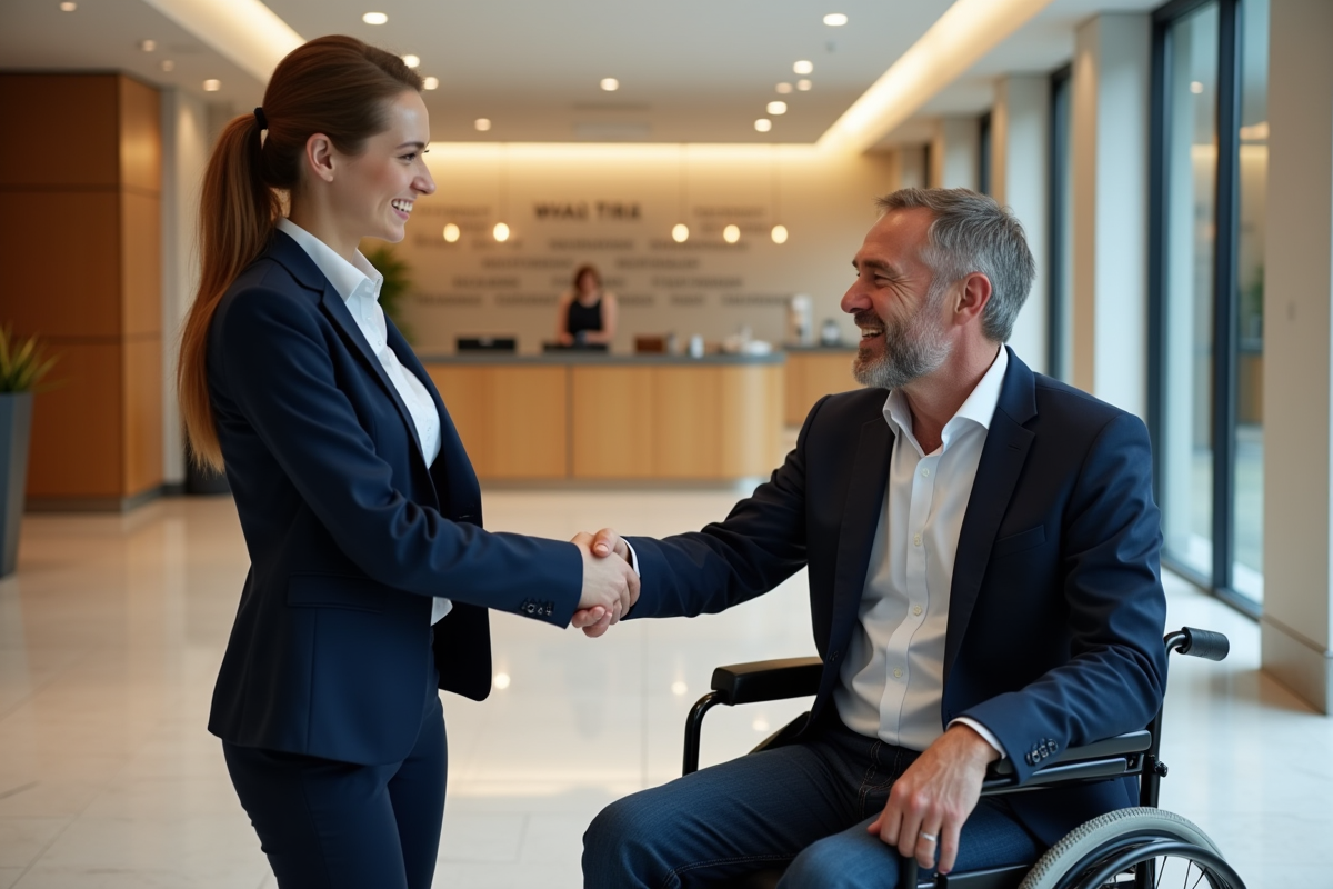 Manager féminin serrant la main d