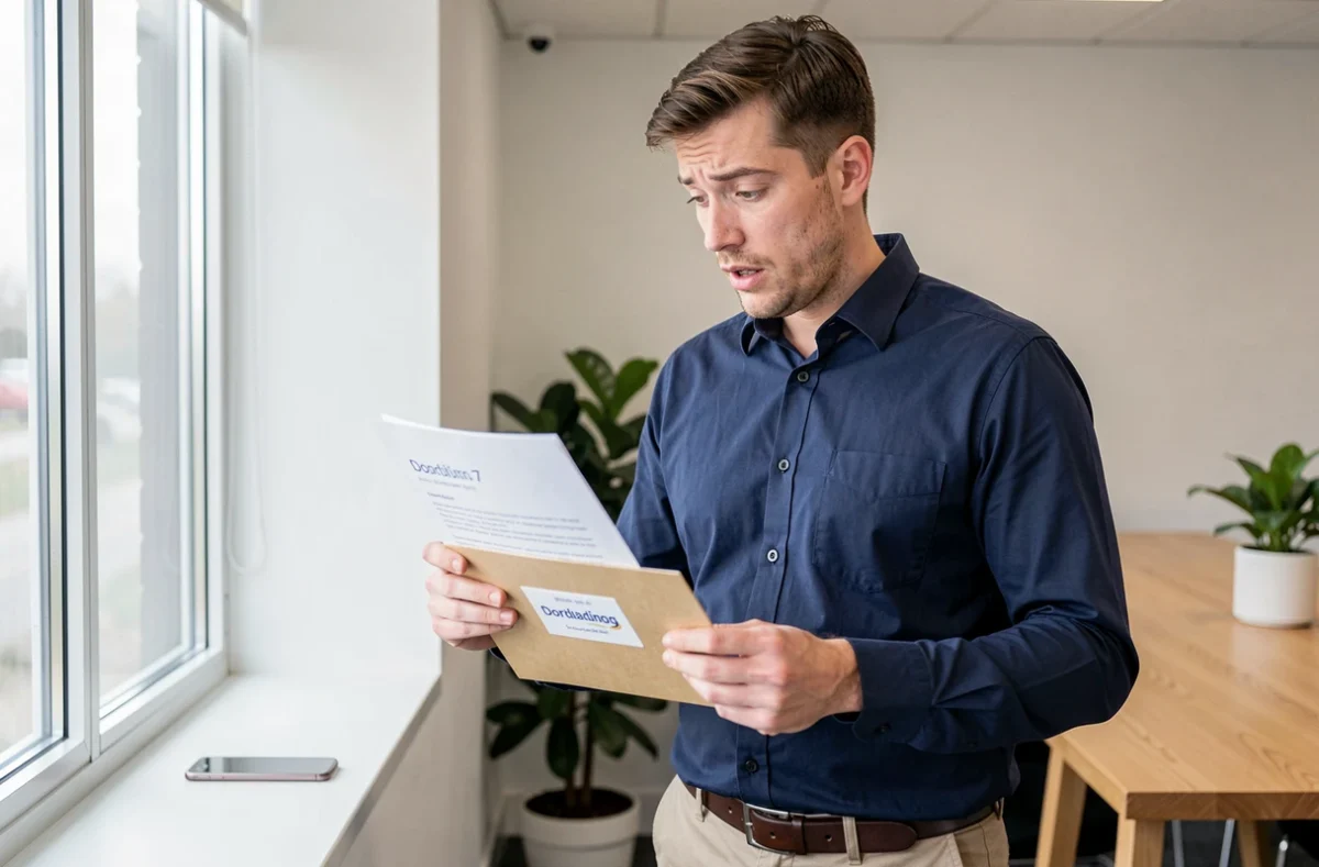 Nouvel employé lisant ses documents d'intégration reçus lors de son arrivée dans l'entreprise