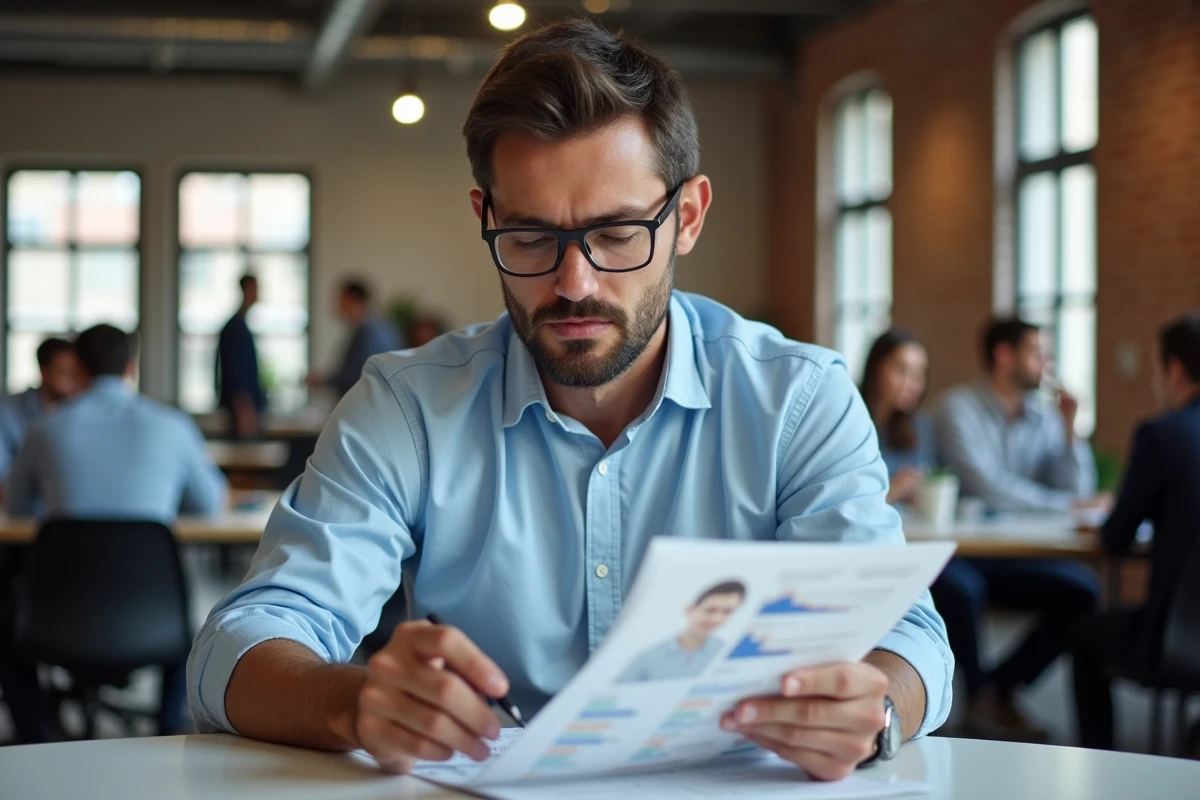 Recruteur analysant profils dans espace collaboratif