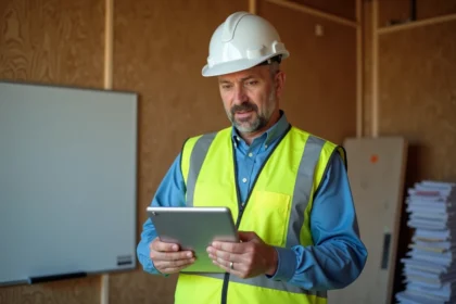 Superviseur de chantier homme en veste haute visibilité